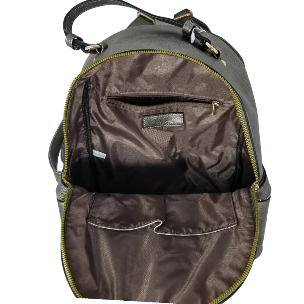 Metallic Pewter Bear Backpack and wallet set